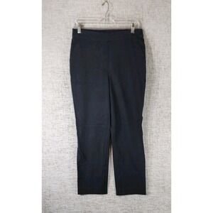 Spanx On The Go Ankle Slim Pants Womens M Black Pullon Straight Leg 30x25.5